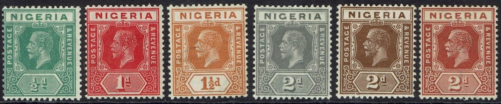 NIGERIA 1921 KGV ½D - 2D WMK MULTI SCRIPT CA