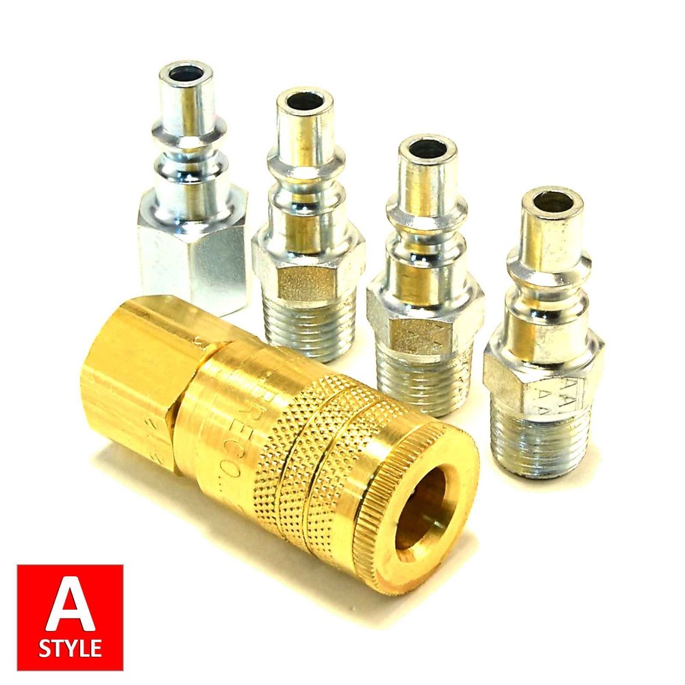5pc Quick Coupler Set Air Hose Connector Fittings 1/4 NPT Tools Plug Compressor