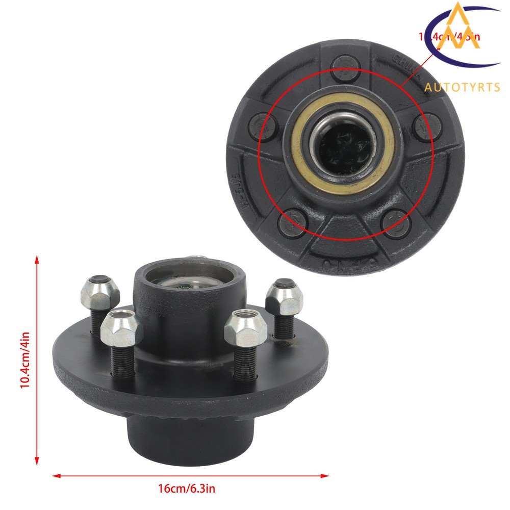 For 3500 lbs Axle 1 Set/2 Sets 5 on 4.5" 11" Square #84 Spindle Trailer Hub Kit