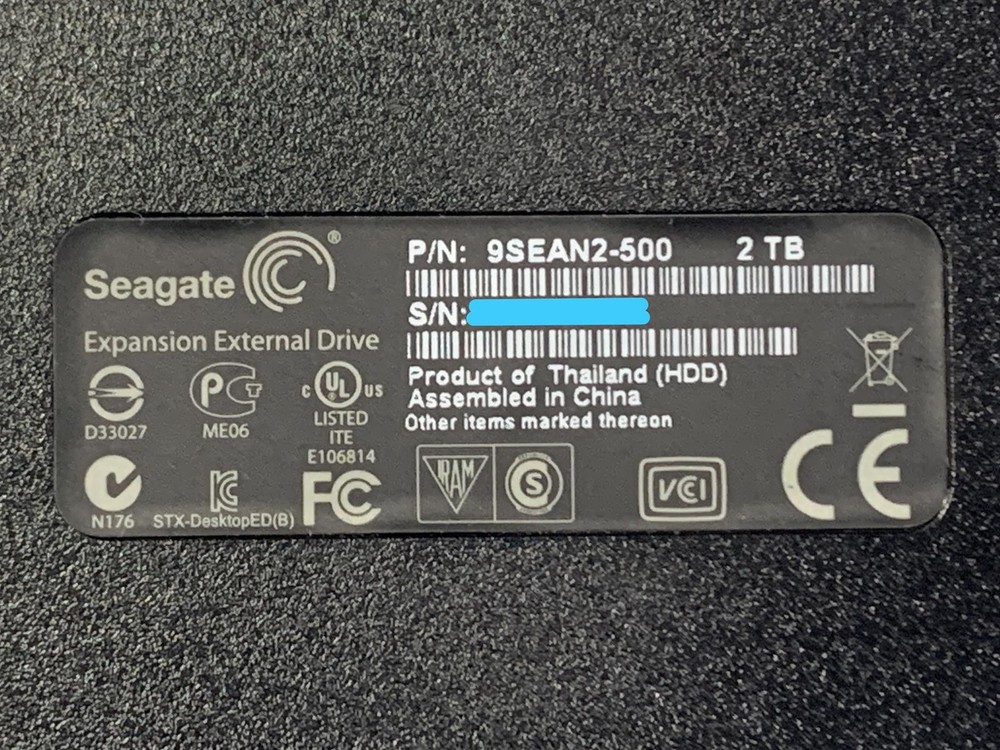 Seagate Expansion External Hard Drive 2TB 9SEAN2-500