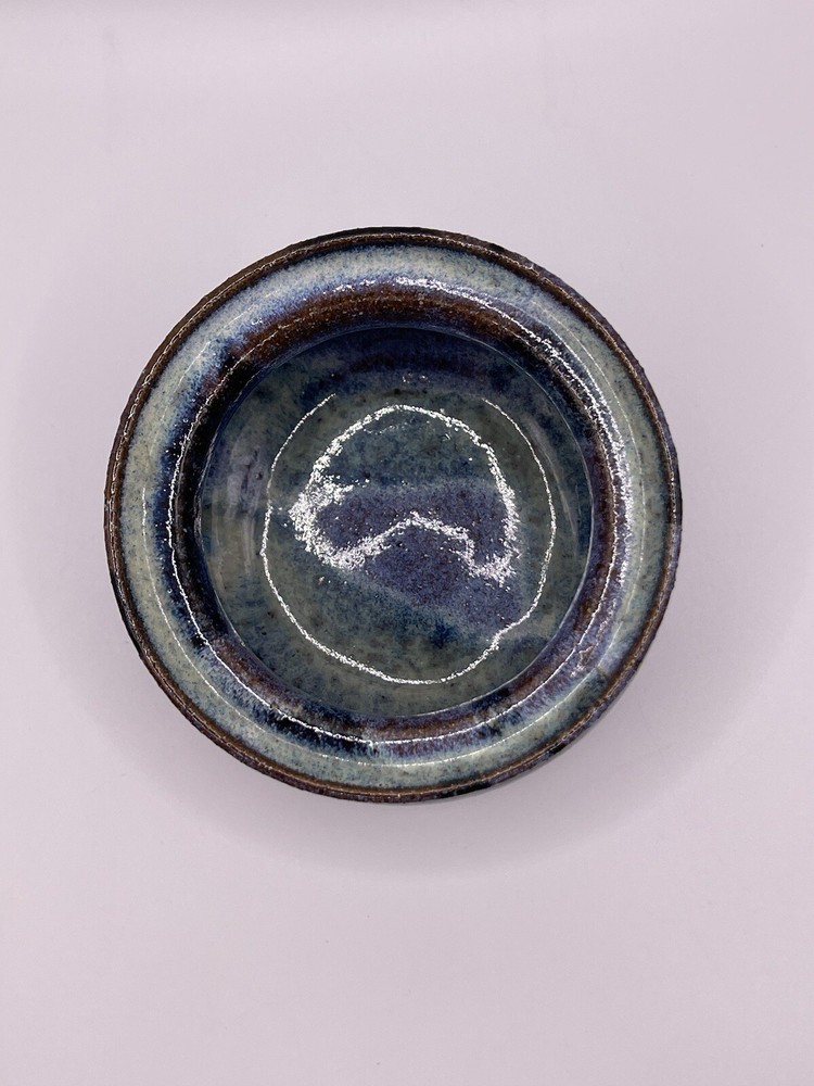 Vintage Studio Ceramic Pottery Bowl Dish Blue Pot Decor Handmade Signed