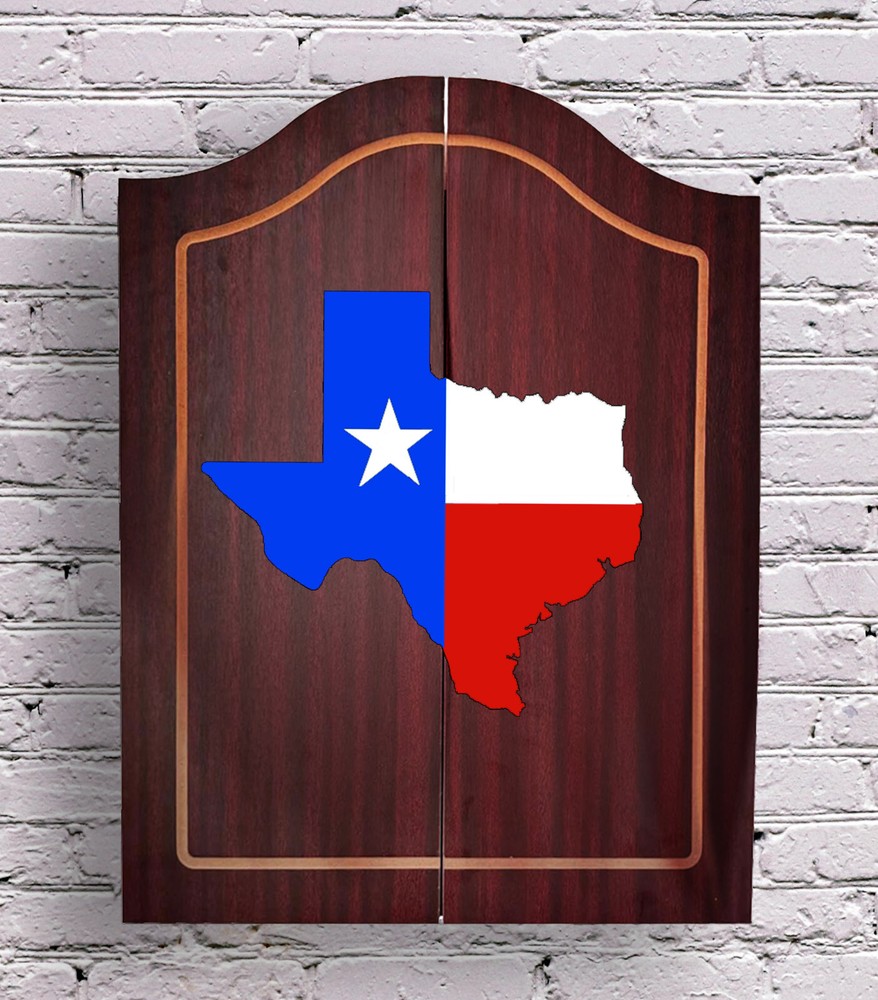 Texas Personalized Complete Dart Board Cabinet
