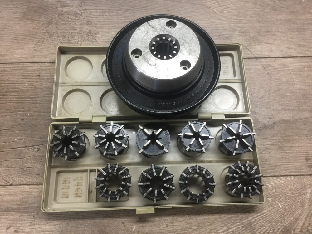JACOBS SPEED CHUCK #50 W/ 2  1/4 -8 THREADED MOUNT & COLLETS