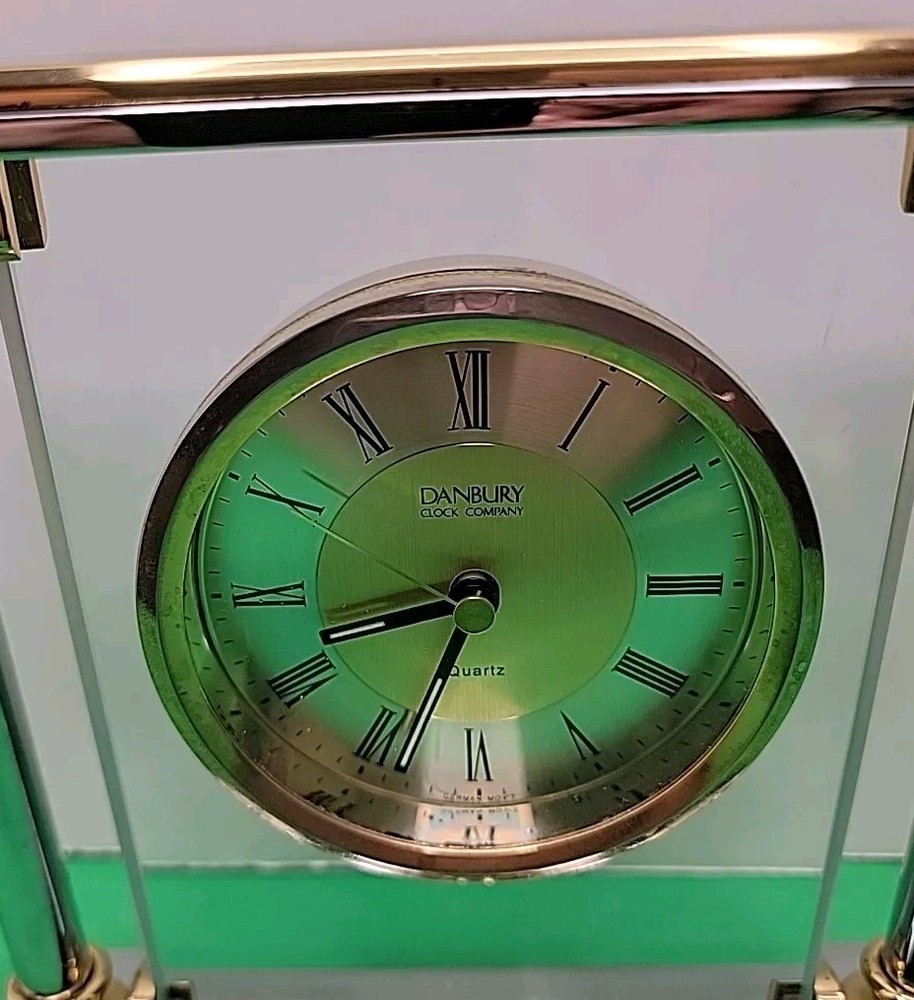 Danbury Clock Co. Solid Brass & Chrome Mantel Clock - 6.75" x 7.25"