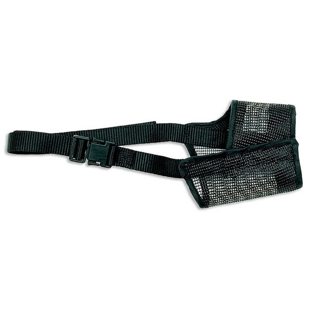 Size 4 Best Fit Adjustable Mesh Dog Muzzle BLK 6" Nose Size (Medium Breeds)