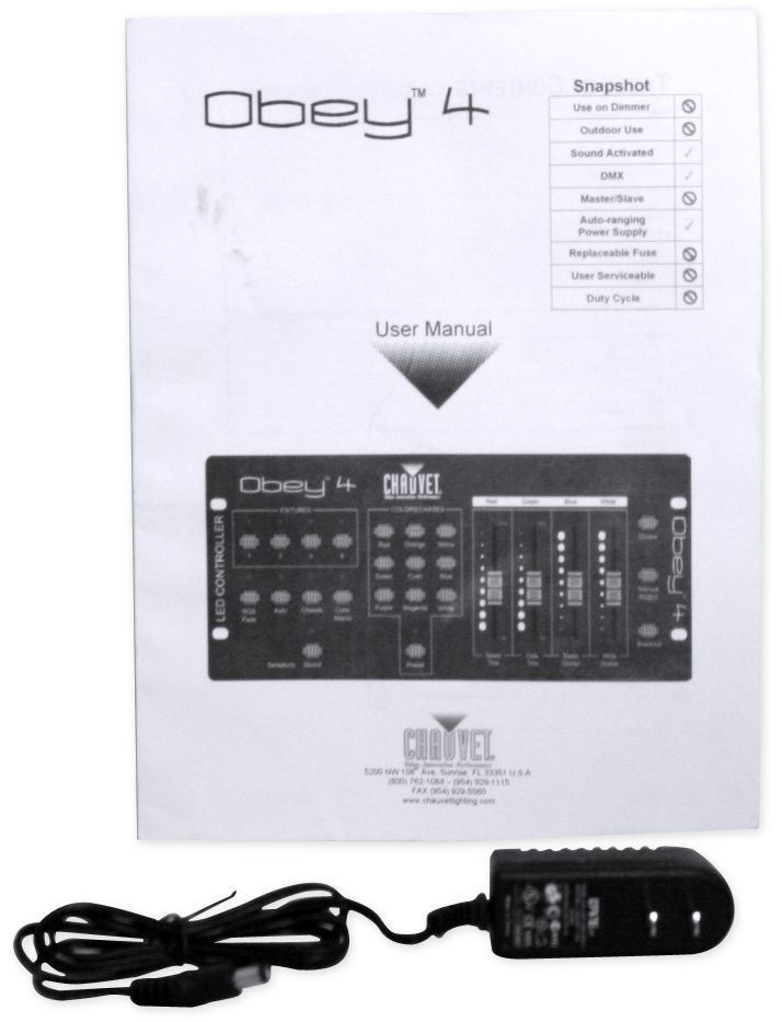 Chauvet Obey 4 Compact DMX-512 LED Wash Light Controller+Bluetooth Speaker