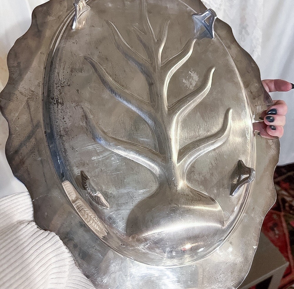 Vintage Silver Plated Meat Platter/Tray Footed