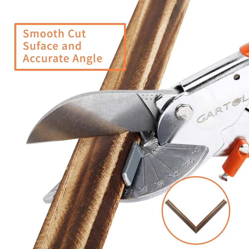 GARTOL Miter Shears, 45135 Degree Adjustable Angle Scissors, Quarter Round Cu...