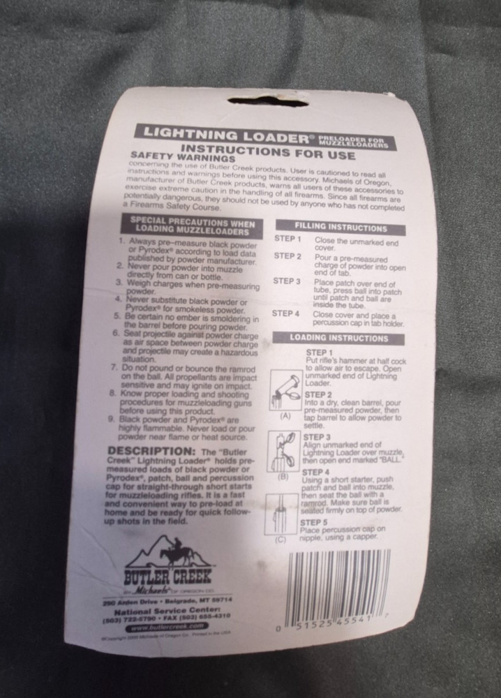 BUTLER CREEK LIGHTNING LOADER / SPEEDLOADER 54 CAL 3 PACK NOS C