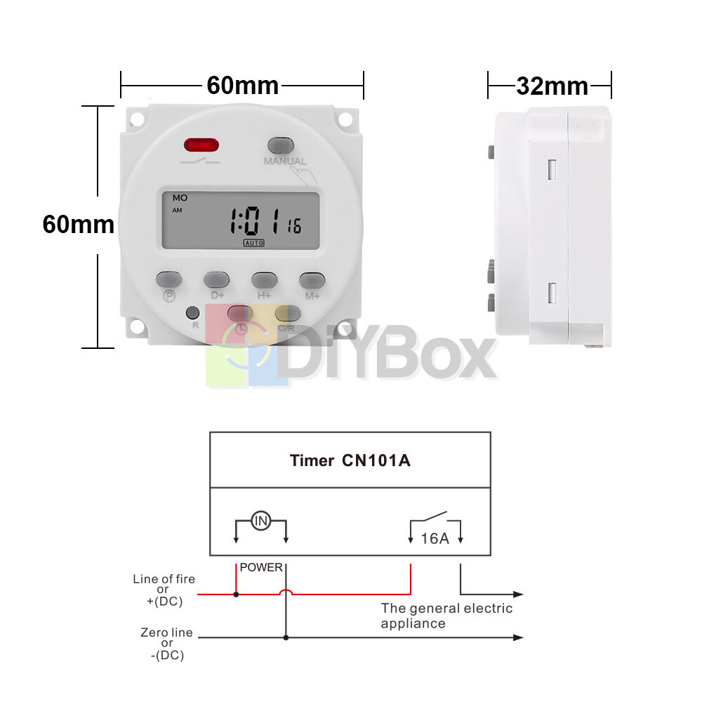 DC12/24V AC110V/220V Timer Switch Digital LCD Programmable Control Time Relay