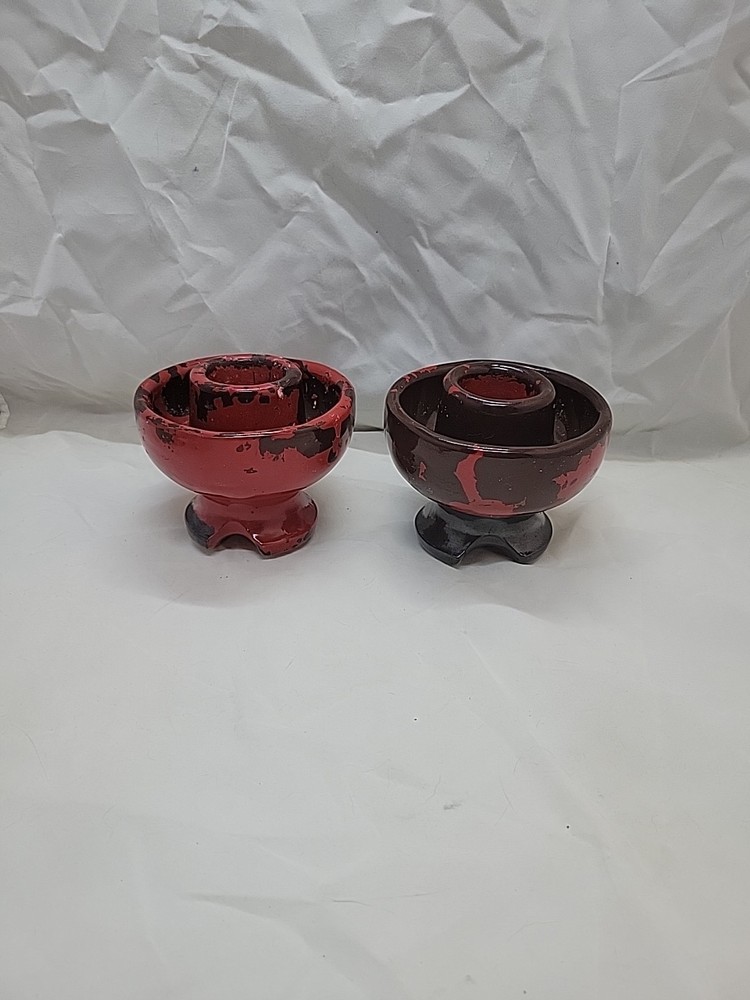 Red Heavy Candle Holders