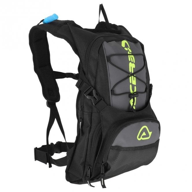 Acerbis H2O Hydration Pack - 10L Backpack w/2L Hydration Pack - Black/Grey/Fluo