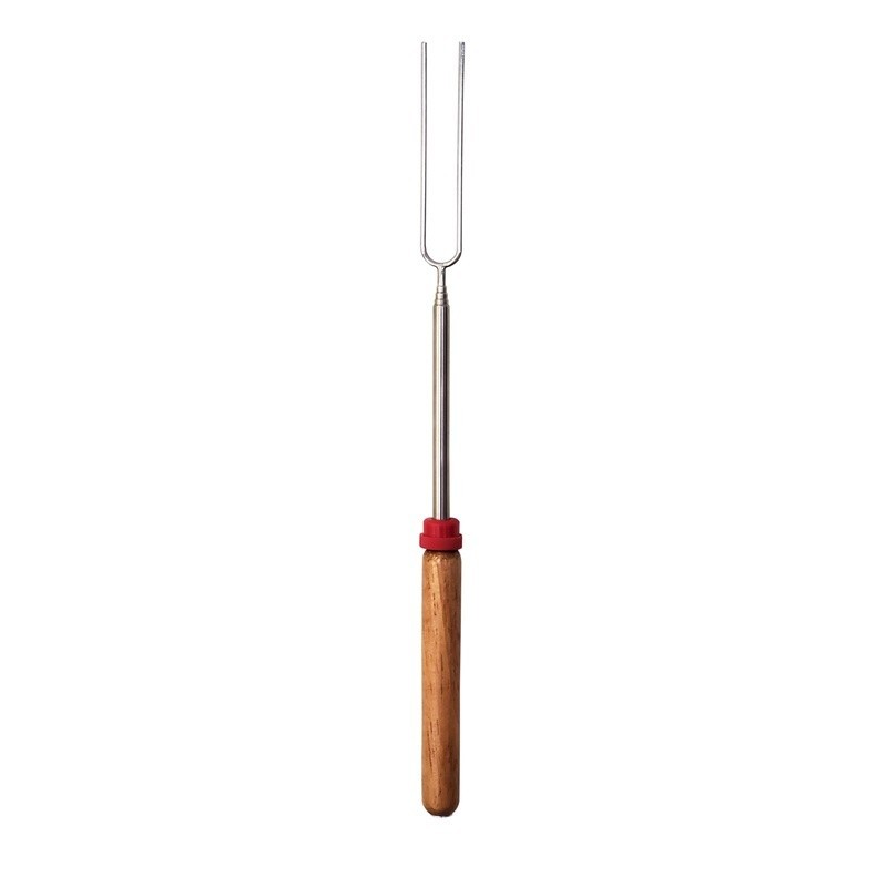 Telescoping Roasting Fork Chrome-Plated Steel Extendable Campfire Cooking 4 Pack