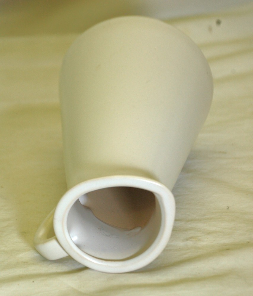 Stoneware Pitcher Vase White Satin Finish