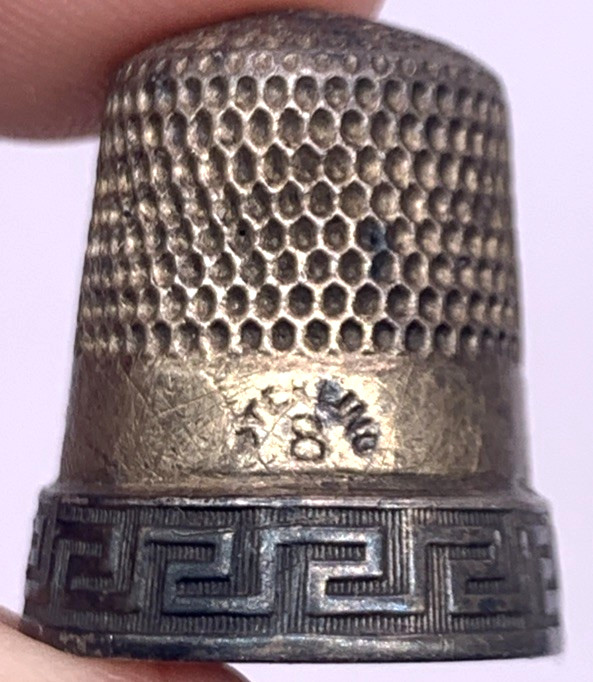 Sterling Silver Greek Key Thimble Size 8