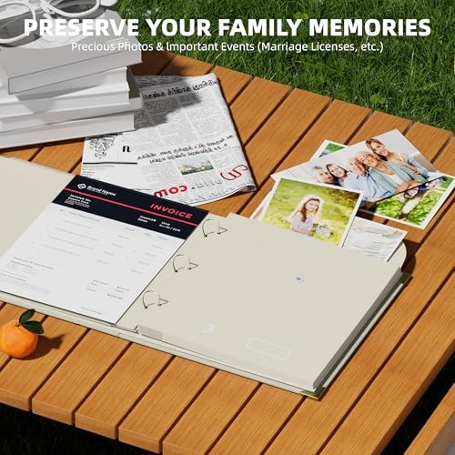 3-Ring Folder Organize Sturdy Hardboard Important Document Organizer with