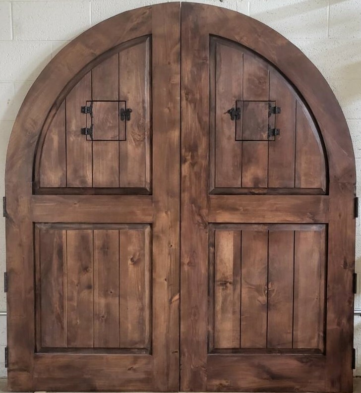 ALDER lumber arched top door solid wood castle winery rustic U CHOOSE size
