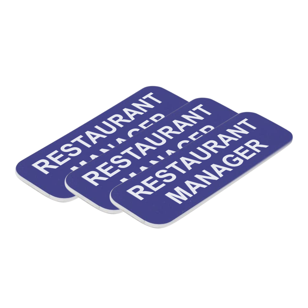 Restaurant Manager 1 x 3" Name Tag/Badge, (3 Pack)