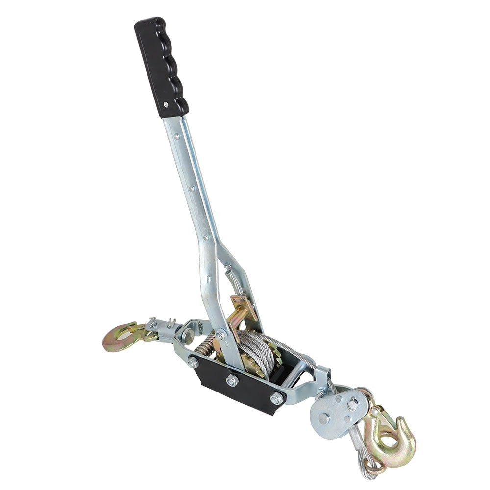 4 Ton Dual Gear Power Puller Cable Heavy Duty 3 Hooks Hand Power Cable Puller