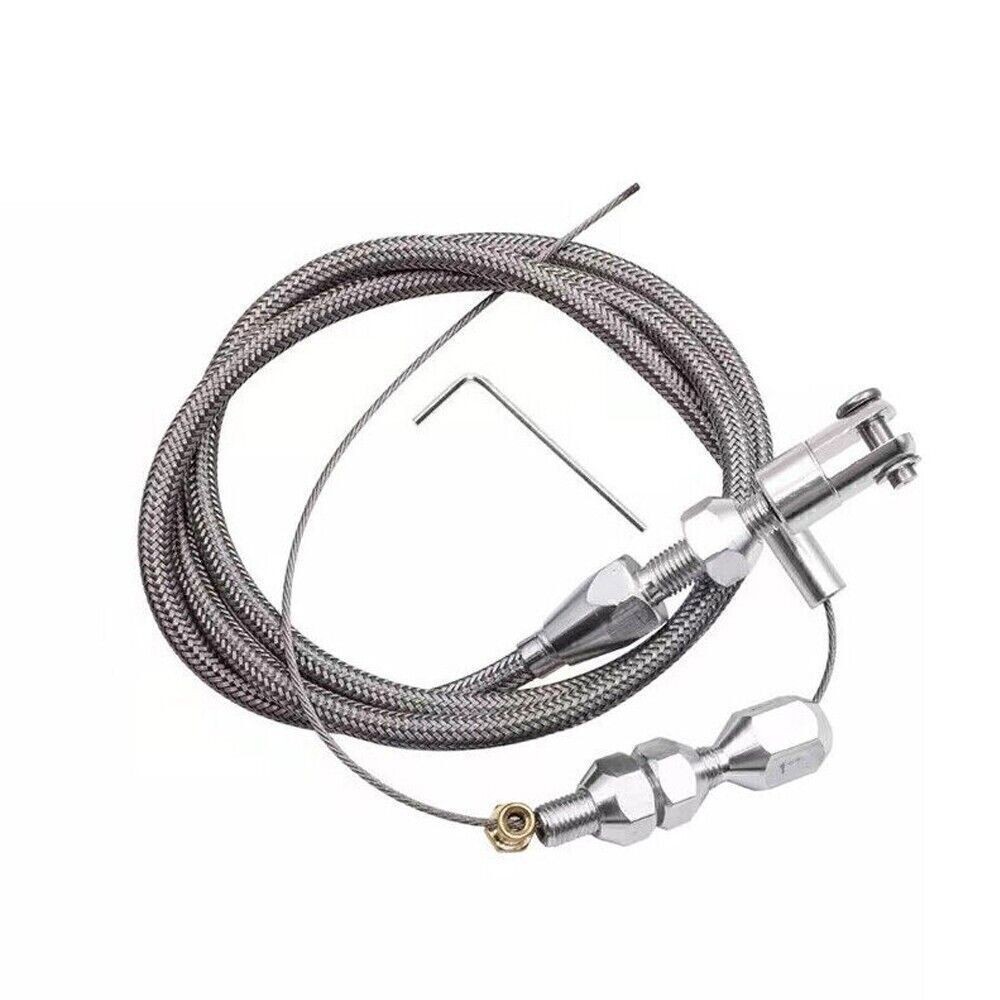 36" Length Adjustable Car Throttle Cable Accelerator Cable Replacement Silver E