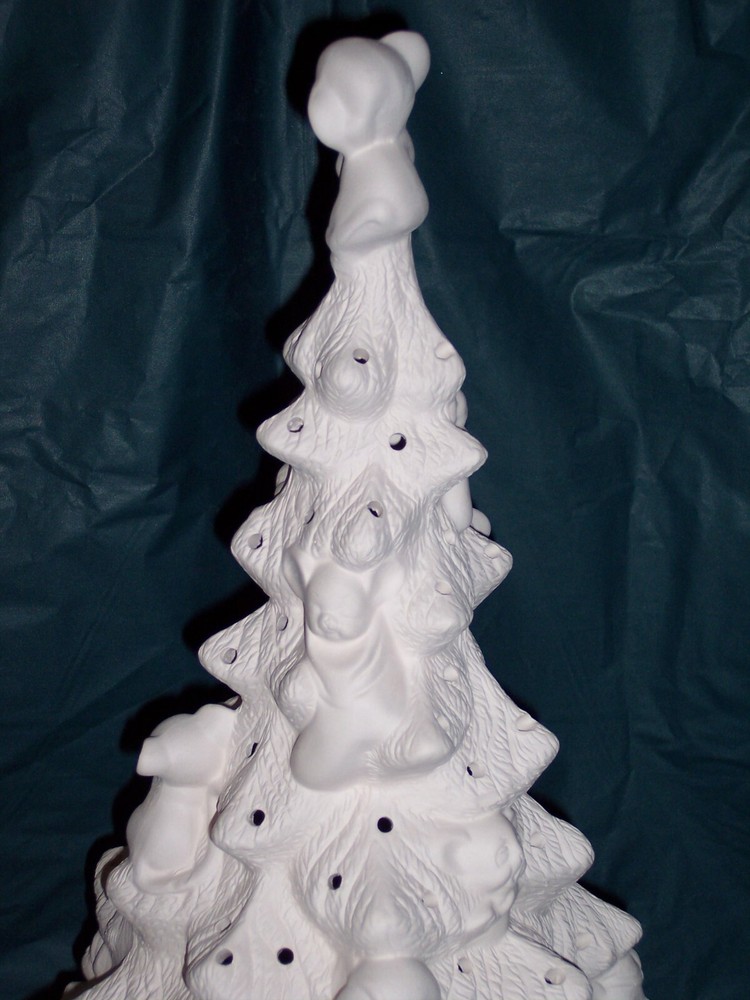 Ceramic Bisque Ready to Paint Mouse Tree with Light Kit