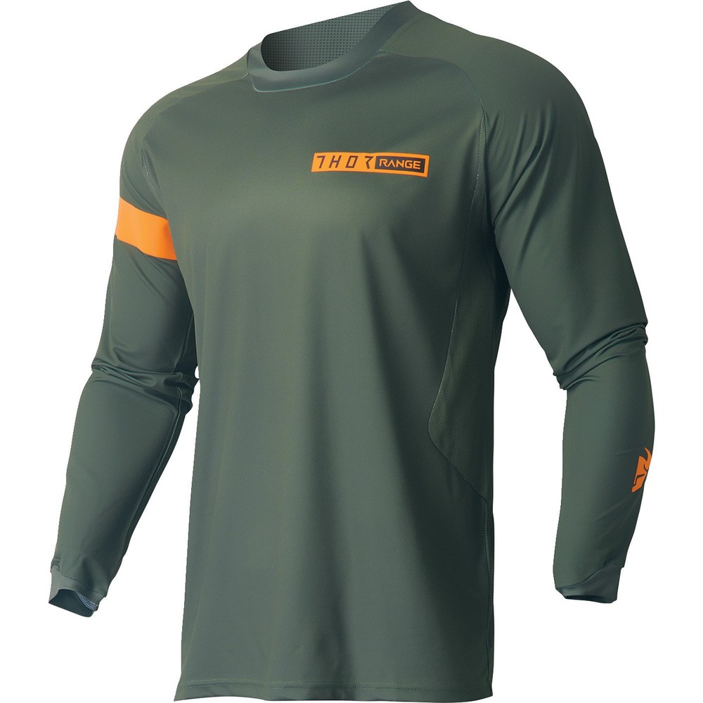 Thor Range Jersey, Army Green/Orange, Off-Road