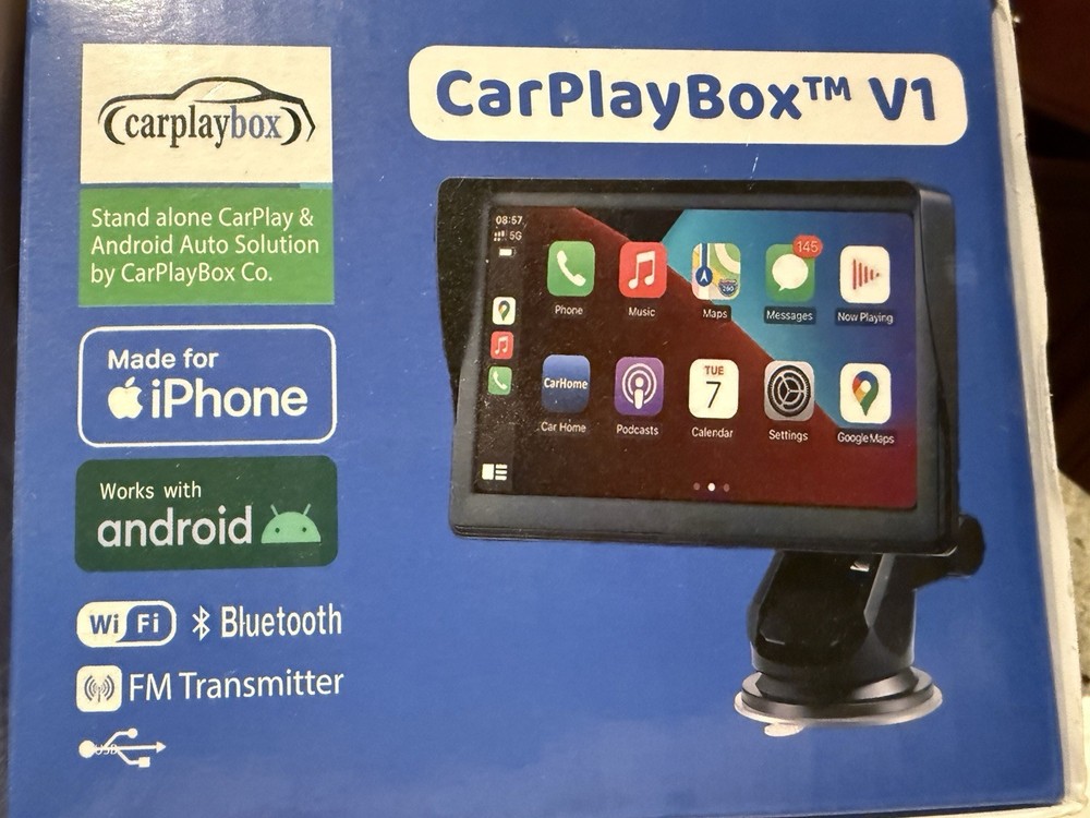 CarPlayBox V1 Compatible with Android, iPhone, Bluetooth, FM Transmitter