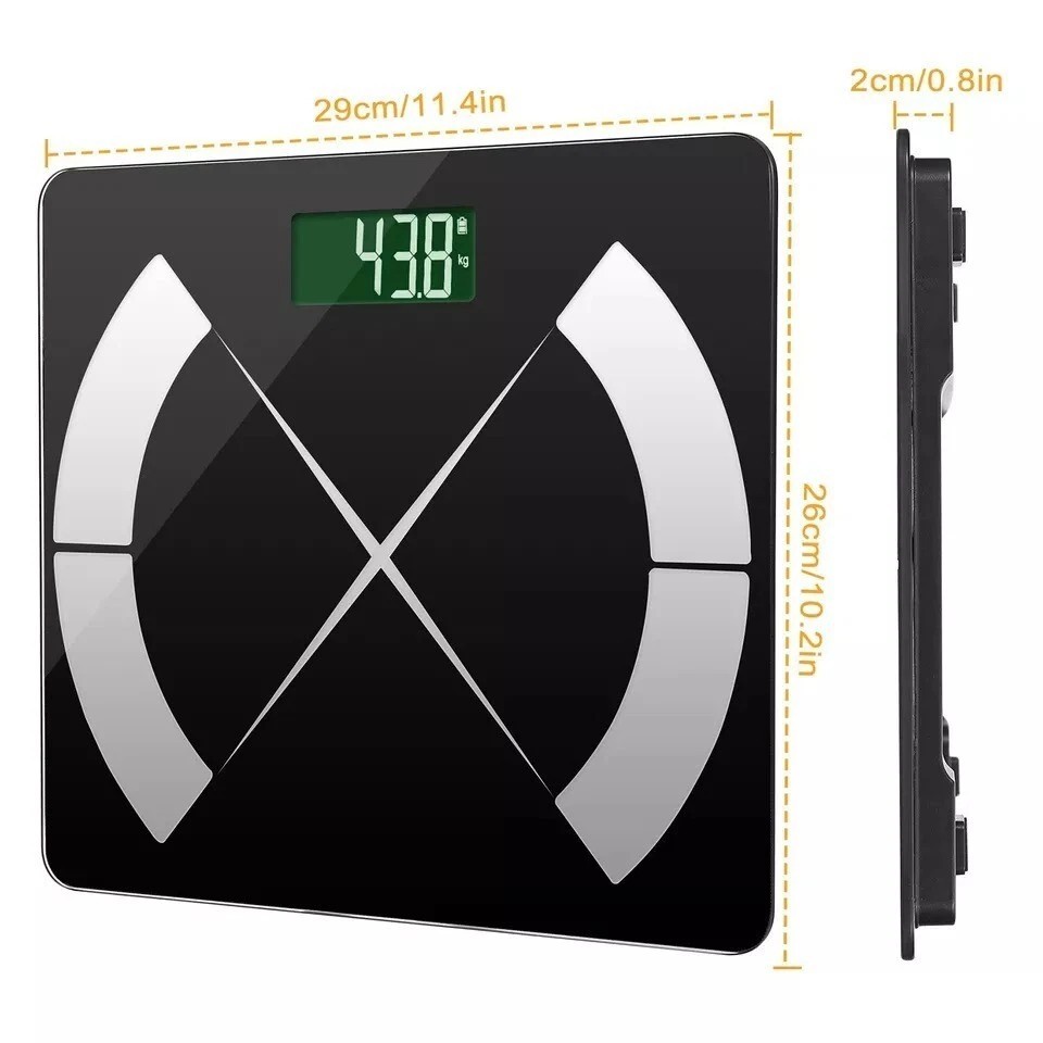 Bathroom Digital Body Weight Scale Body Composition Analyzer BMI iOS Android App