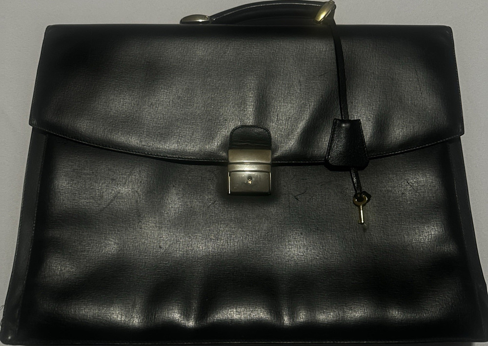 Dolce & Gabbana Men’s Black Briefcase/Document Case Top Handle Push Lock