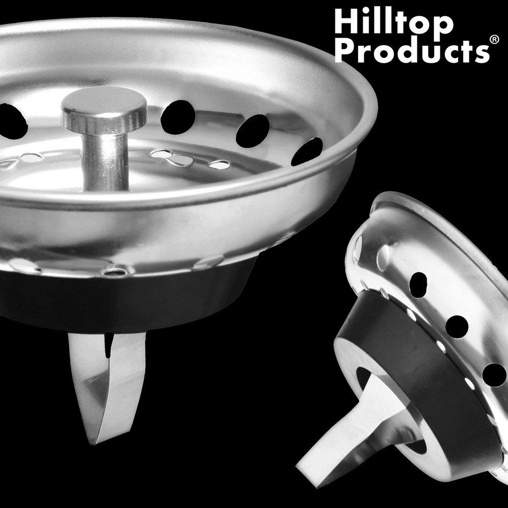 2 Pack - Kitchen Sink Strainer and Stopper Combo Basket Spring Clip Replacement