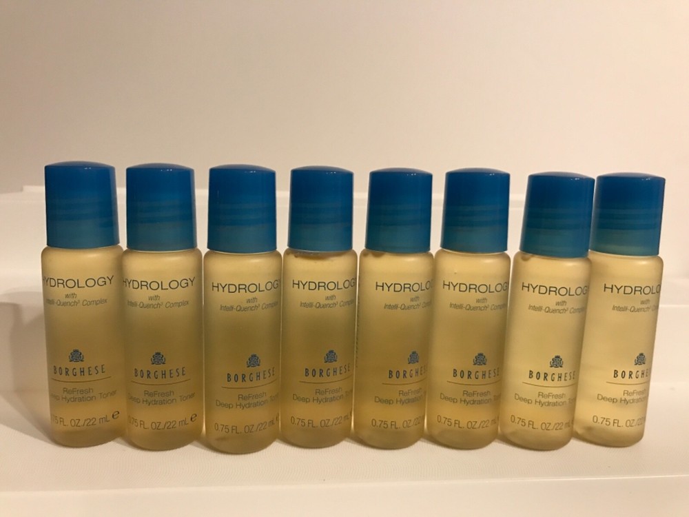 8x BORGHESE HYDROLOGY ReFresh Deep Hydration Toner .75 fl oz ea travel size