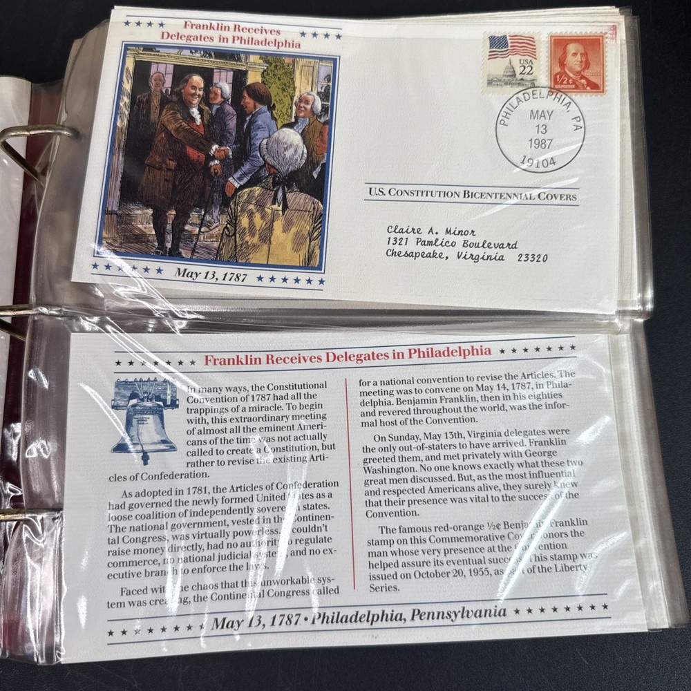 US Constitution Bicentennial Covers Collection 87 Envelopes Postal Commemorative