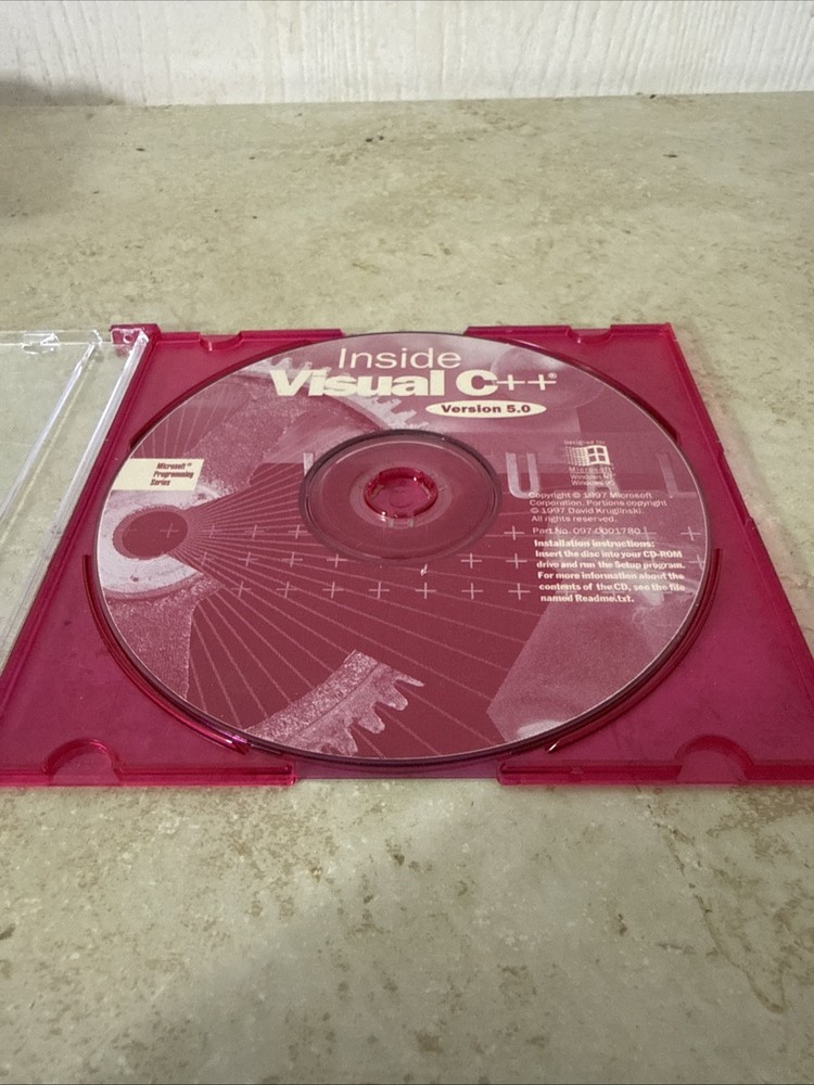 Vintage 1997 Microsoft Inside Visual C++ Version 5.0 CD