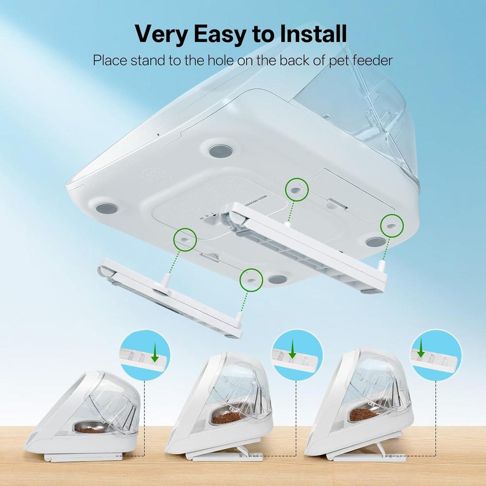 Adjustable Stand for Micro Chip Automatic Pet Feeder and Connect, White