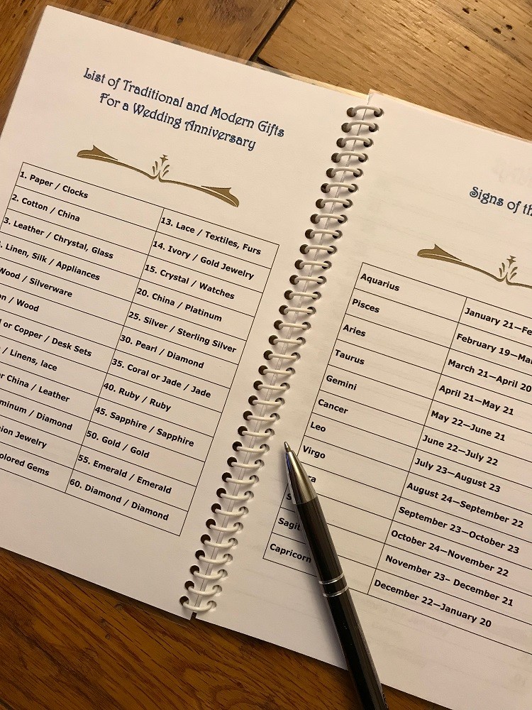 BIRTHDAY Book ANNIVERSARY ORGANIZER Planner Personalized Free