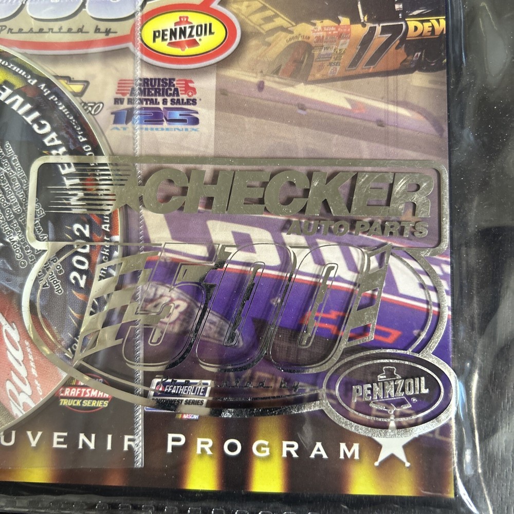 Official Program Checker 500 NASCAR Nov 2002 Interactive CD Mint Condition