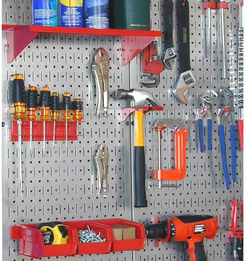 32 X 32 Galvanized Steel Pegboard Pack W/ 2 Peg Boards Tool Organizer Hanger