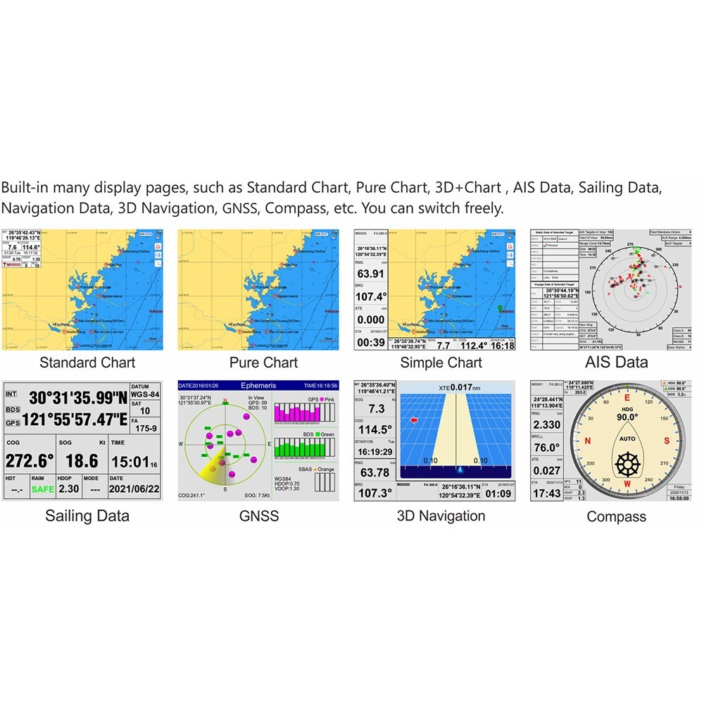 7'' Marine AIS Class B Automatic Identification System BDS/GPS GNSS Chartplotter