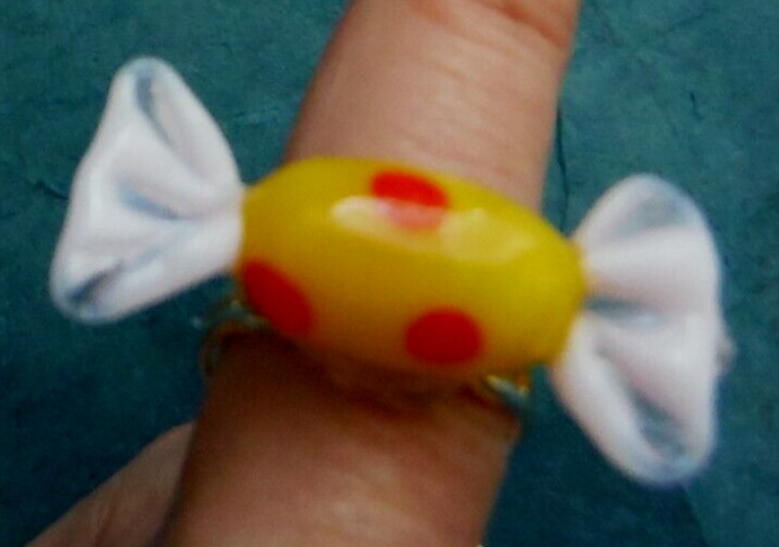 vintage art glass candy ring