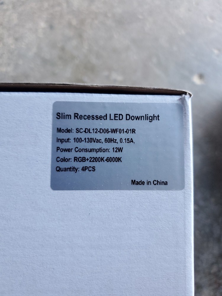 Sunthin Smart Wifi LED Recessed Lights 4pcs New