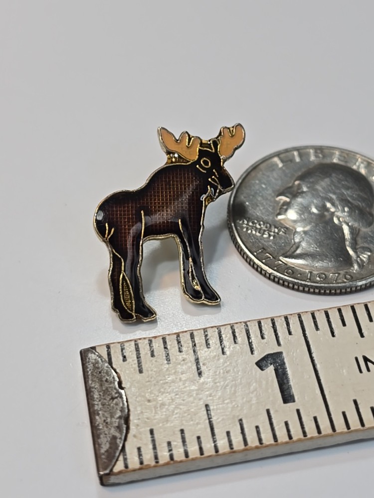 Moose Lapel Pin Brown Color