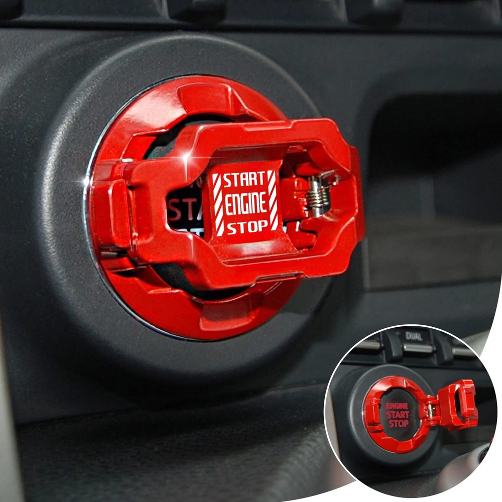 Red Push Start Button Cover for Car - Engine Stop Protector Accessory Push