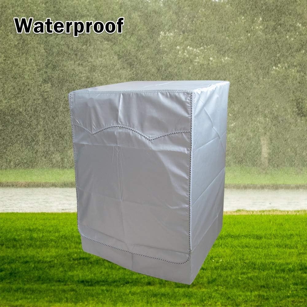 Durable Silver Washer/Dryer Cover - Waterproof, Dustproof, Easy Access Design
