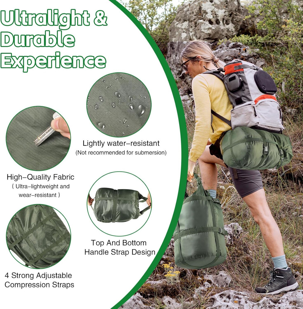 Compression Stuff Sack, Ultralight Portable Sleeping Bag Compression Sack, 15L/2