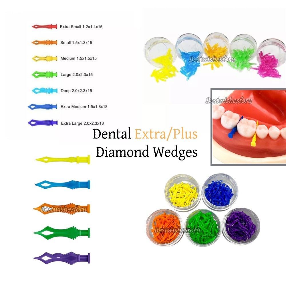 Dental Plastic Diamond Plus/ExtraTeeth Gap Wedges Diastema Adaptive Interdental