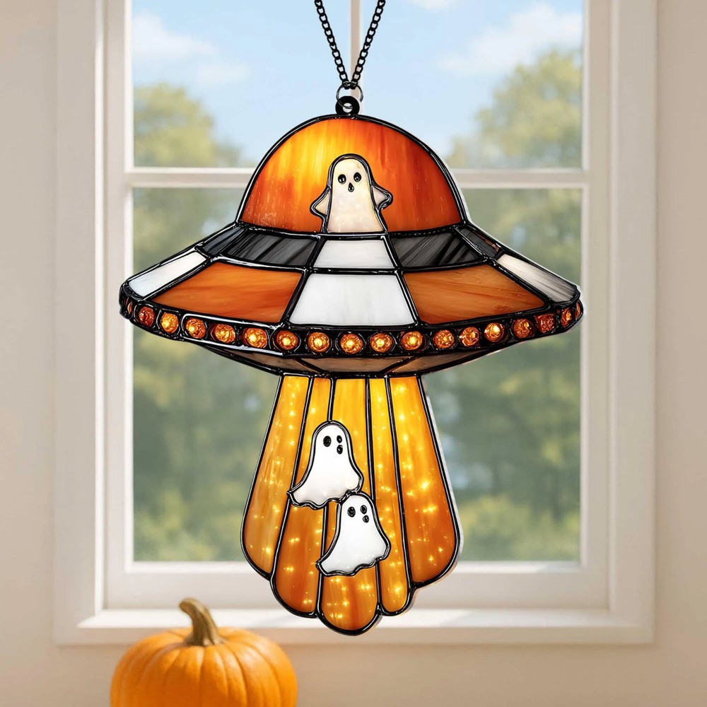Halloween Ghost Acrylic Window Hanging Cute Alien Window Decor Spooky Fall Gift