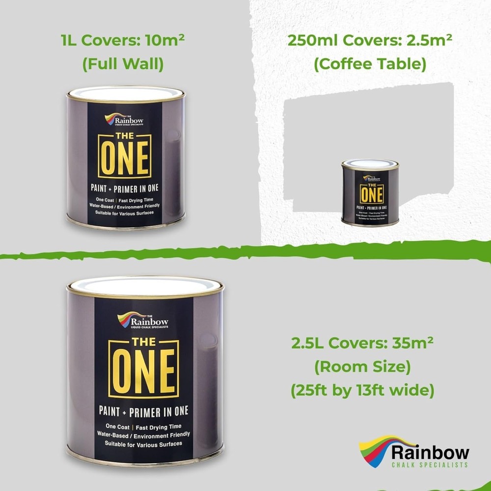 All-in-One Light Grey Paint & Primer - Eco-Friendly Matte Solution, 1 Liter