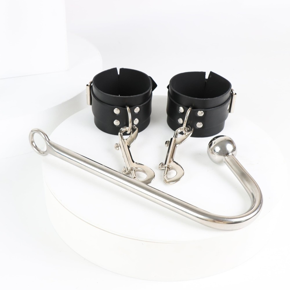 Complete BDSM Starter Kit with Anal Hook, Adjustable Neck Wrist Restraints & ...