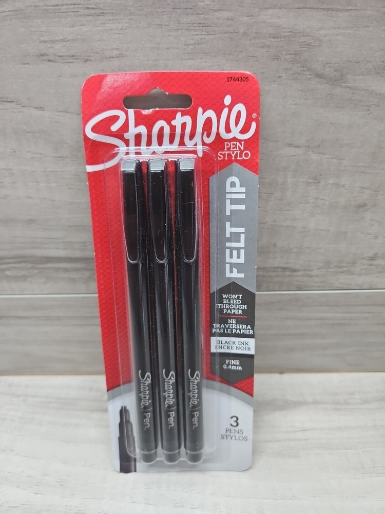 Sharpie 3ct Fine Point Black Felt Tip Marker Pen