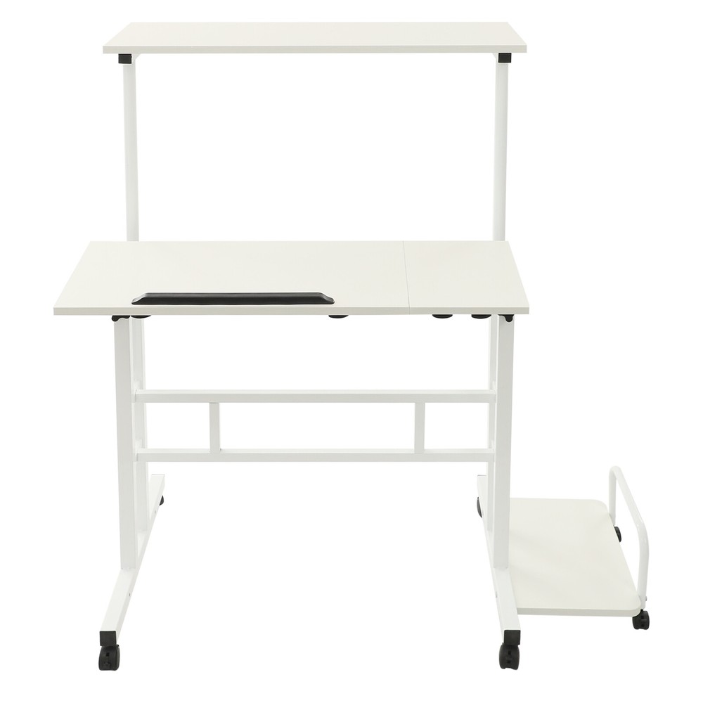 White Computer Desk, Multi Functional Foldable Desk, Adjustable Computer Table